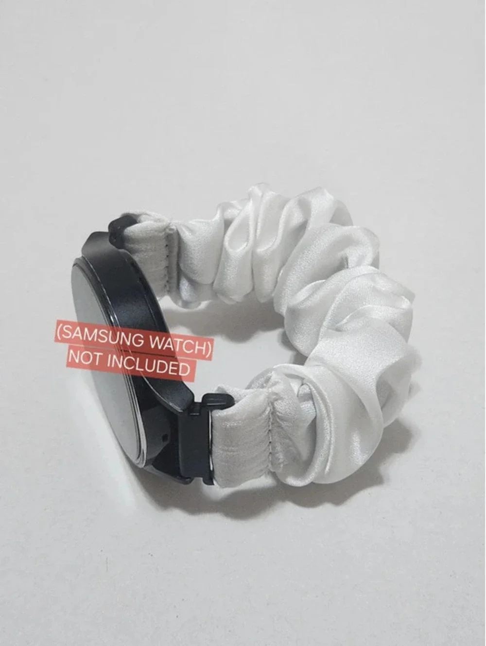 Scrunchies Watch Band for 20mm, Compatible with Samsung 7, 6, 5, 4  Color: White